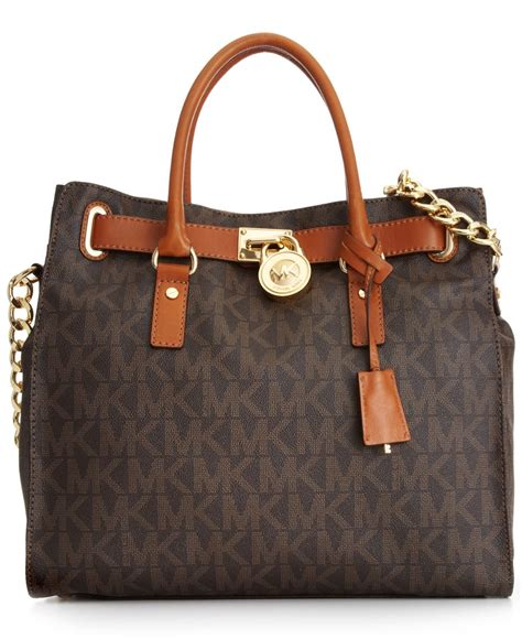 michael kors large signature hamilton tote black|Michael Kors Hamilton large satchel.